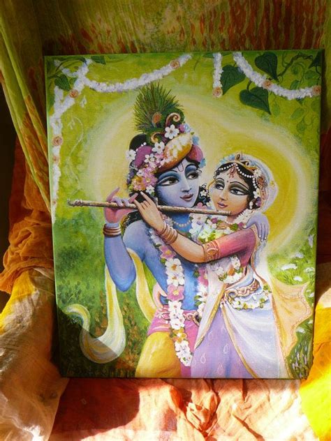 Buy Radha Krishna Krsna Lime Green Syamarts Canvas Print From Original