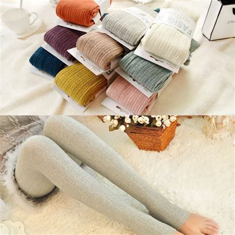 Yarn Knitted Tights Woolen Pantyhose Beautiful Footed Tights Women 17