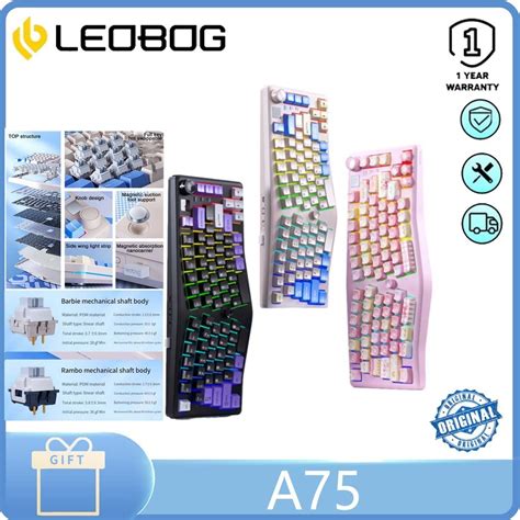 LEOBOG A75 Custom Alice Mechanical Keyboard TOP Structure 75 Hot Swapable Wireless Tri Mode