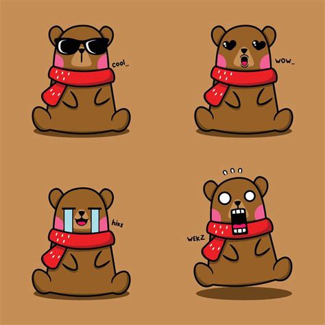 vector illustration of cute bear emoji 12791265 Vector Art at Vecteezy