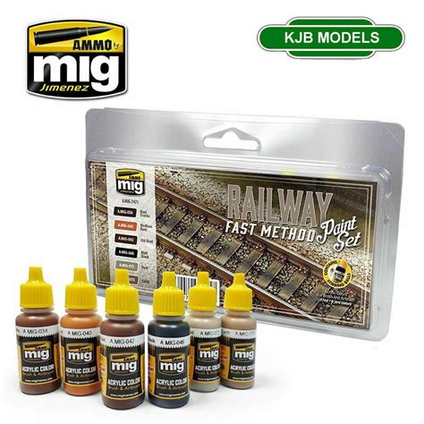 Ammo By Mig Mig Railway Track Acrylic Paint Weathering Set N Oo