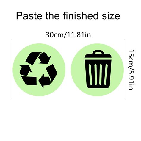 1 Sheet Recycle Sticker Garbage Sorting Stickers Noctilucous Adhesive Trash Bin Sticker ...