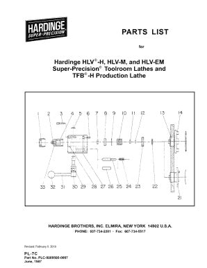 Fillable Online Hardinge Hlvh Hlv M And Hlv Em Fax Email Print