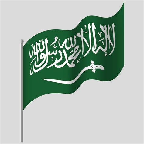 Premium Vector Waved Saudi Arabia Flag Saudi Arabia Flag On Flagpole