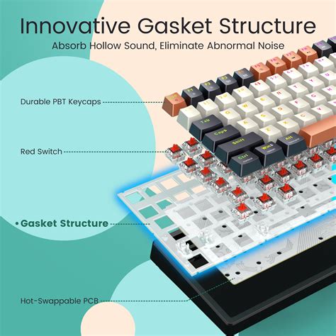 Mua Gasket Mechanical Keyboard Programmable Keys Rgb Backlit Hot Swappable Red Switch Gaming