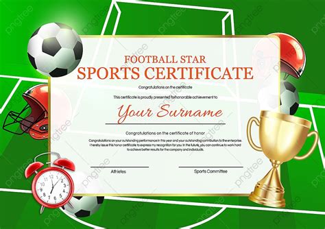 Football Certificate Green Template Template Download on Pngtree