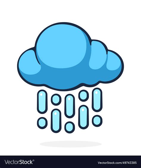 Cloud with rain weather symbol Royalty Free Vector Image