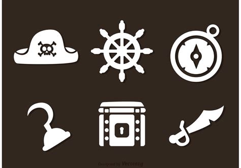 Pirate White Icons Vectors Download Free Vector Art Stock Graphics