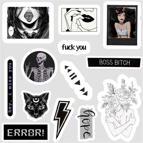 Black stickers | Наклейки для ноутбука, Шаблон билета, Стикеры для ...