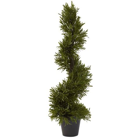 Nearly Natural 30 in. Indoor/Outdoor Rosemary Spiral Tree-5351 - The ...