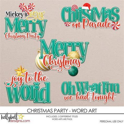 Christmas Party Word Art - Kellybell Designs