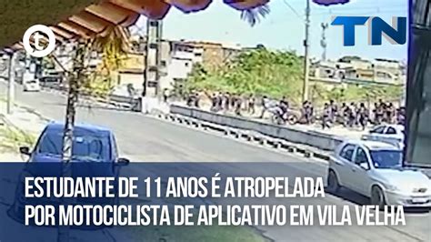 Estudante de onze anos é atropelada por motociclista de aplicativo em