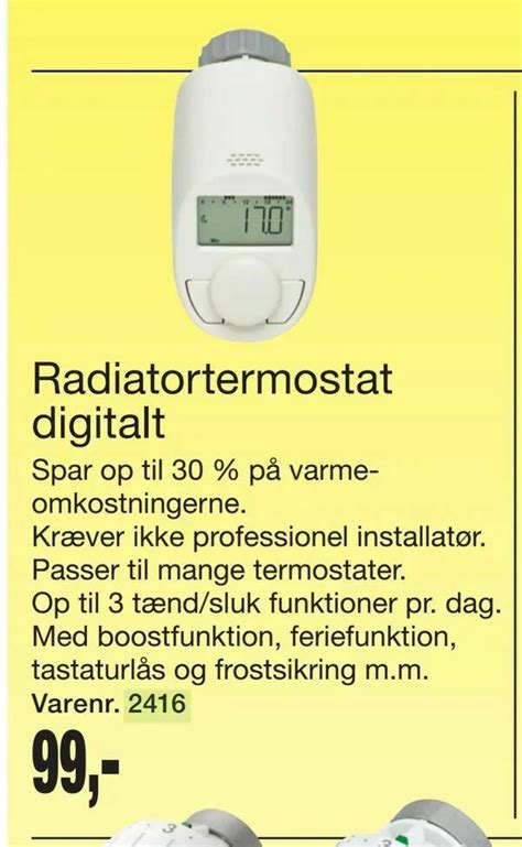 Radiatortermostat Digitalt Tilbud Hos Harald Nyborg