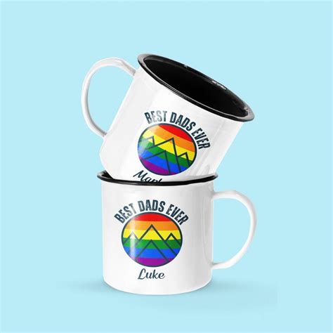 Custom Gay Dad Camping Mug Set Of Best Dads Ever Mugs Gay Fathers Day Gift Personalized Gay