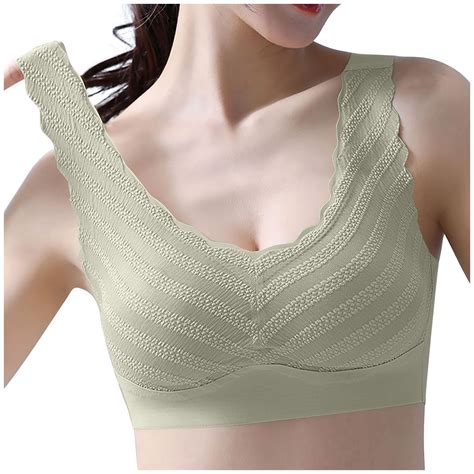 Mallwal Push Up T Shirt Bra Women Back Smoothing Bra Feature V Neck Soft Bra Style W 1660 Green