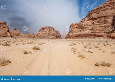 Rocky Landscape Of A Wadi Rum Desert In Jordan Stock Photo Image Of