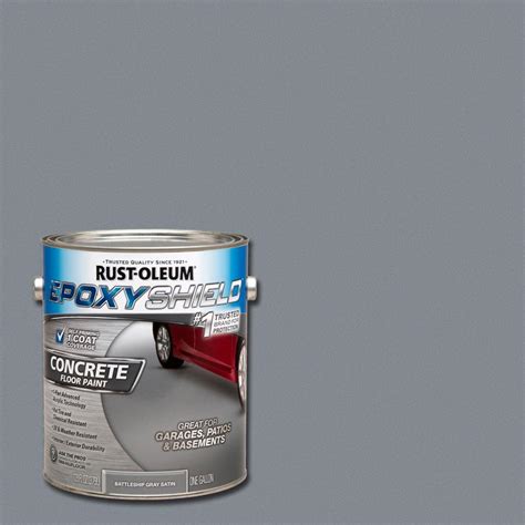 Rust Oleum Epoxyshield 1 Gal Battleship Gray Satin Low Voc Concrete