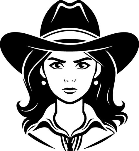 Cowgirl Black And White Isolated Icon Vector Illustration 27212585