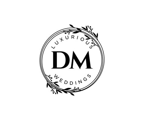 Dm Initials Letter Wedding Monogram Logos Template Hand Drawn Modern