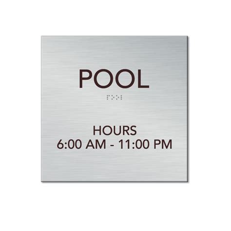 Pool With Hours - Rising Signs