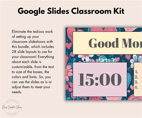 Google Slides Teacher Slideshow Templates, 28 Slide Classroom Bundle