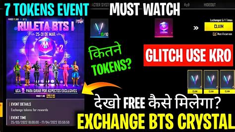 EXCHANGE BTS CRYSTAL TOKEN FREE FIRE HOW TO GET FREE BTS TOKEN 9