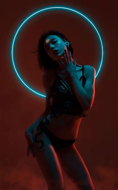 ArtStation Neon Witch Appolinaria Aku 悪 Neon photography