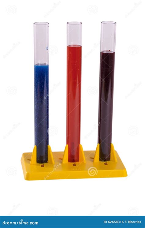 Three Color Test Tubes For Experiments Stock Photo Image Of Isolated