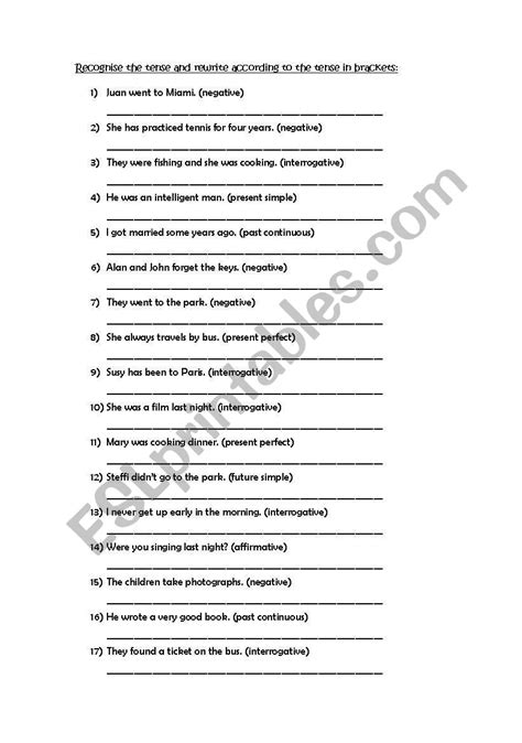 Rewrite Sentences Esl Worksheet By Adevidal