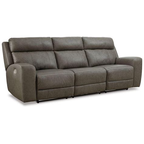 Benjara In Straight Arm Leather Straight Rectangle Power Reclining