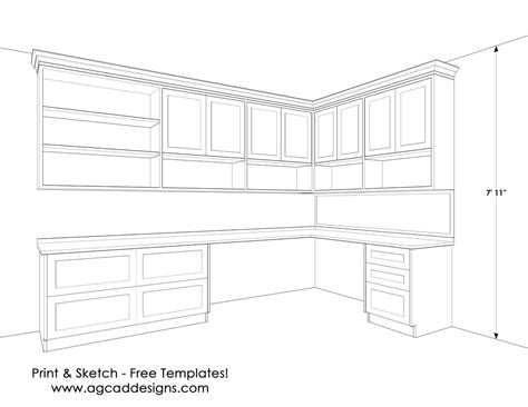 Office Desk Concept free templates - (310) 431-7860 agcaddesign@gmail.com