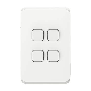 Vivid White Clipsal Iconic Switch Plate Skin 4 Gang Horizontal