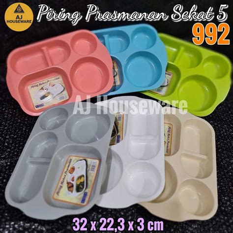 Jual 992 Piring Makan Plastik Mpasi Prasmanan Sekat 5 Tempat Saji