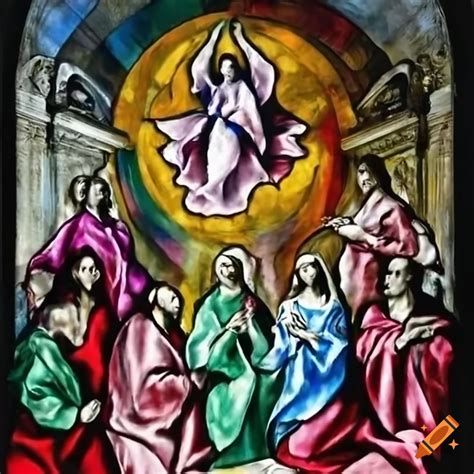 Stained Glass Artwork Of Pentecostes By El Greco On Craiyon