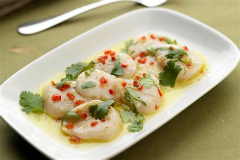 Scallop Carpaccio With Basil Coriander And Mint Great British Chefs