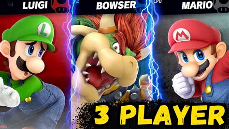 Super Smash Bros Ultimate 3 Players Luigi Vs Bowser Vs Mario Youtube