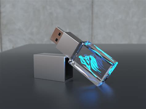 Glas Usb Stick Mit Beleuchteter D Lasergravur Ihres Logos