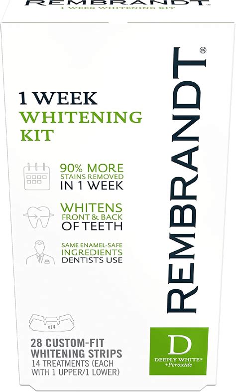 REMBRANDT Deeply White + Peroxide 1 Week Teeth Whitening Kit, Removes ...