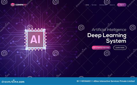 Artificial Intelligence AI Landing Page Website Template For Stock