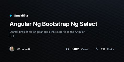 Angular Ng Bootstrap Ng Select StackBlitz