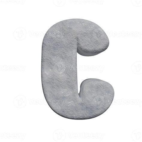 Snow Text Effect Letter C 3d Render 16316720 Png