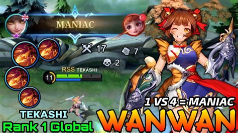 1 VS 4 MANIAC Wanwan Deadly Marksman Top 1 Global Wanwan by ᴛᴇᴋᴀsʜɪ