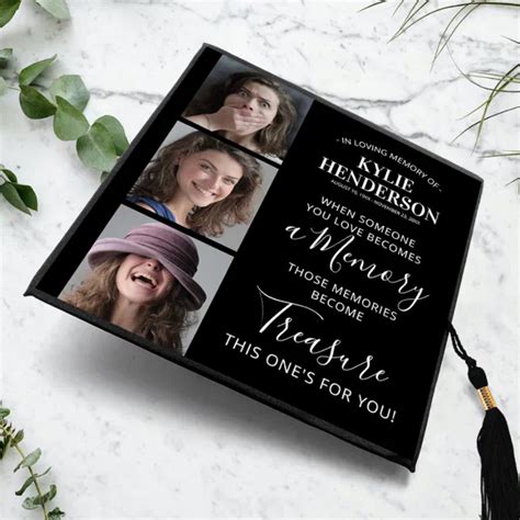 In Loving Memory Photo Tribute Graduation Cap Topper Zazzle