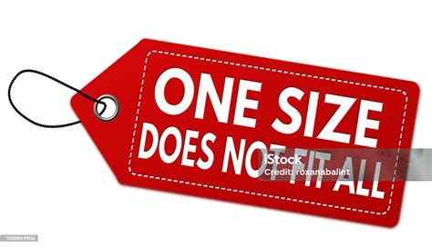 One Size Does Not Fit All Red Label Or Price Tag Stock Illustration