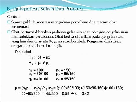 Uji Hipotesis Untuk Proporsi Eni Sumarminingsih Ssi Mm