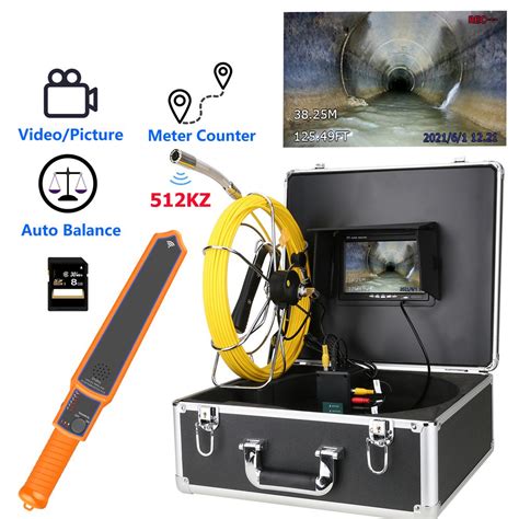 Sewer Pipe Drain Pipe Pipeline Inspection Locator Camera With 7 Screen Video Record Meter