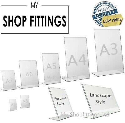 New Acrylic Counter Poster Holder Perspex Leaflet Display A3 A4 A5 A6