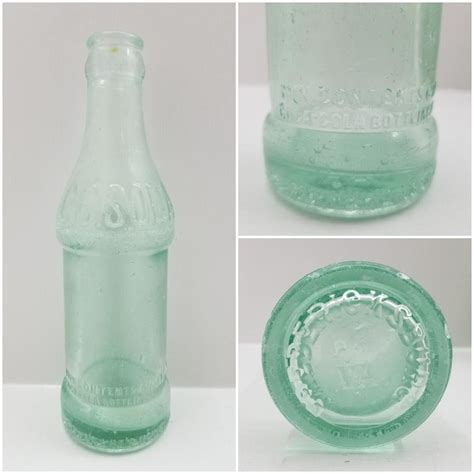 Lot Of 5 Vintage Antique Green Glass Soda Soft Drink Bottles Etsy