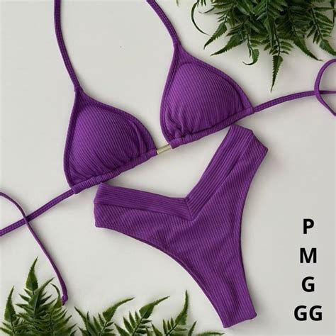 Biquíni Hot Pants Top Calcinha Cintura Alta Elo7