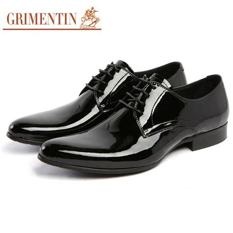 Grimentin Hot Sale Patent Leather Mens Dress Shoes Fashion Designer Men Oxford Shoes Genuine